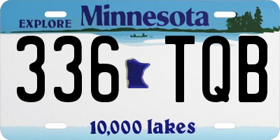 MN license plate 336TQB