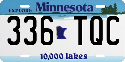 MN license plate 336TQC