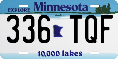 MN license plate 336TQF
