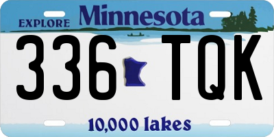 MN license plate 336TQK