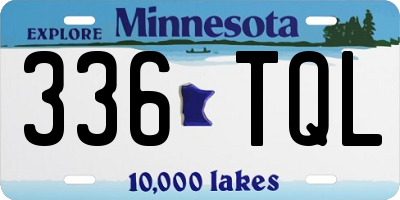 MN license plate 336TQL