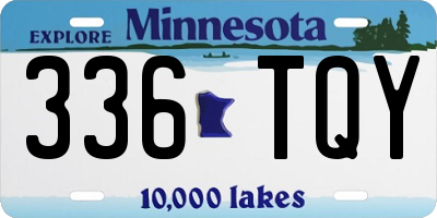 MN license plate 336TQY