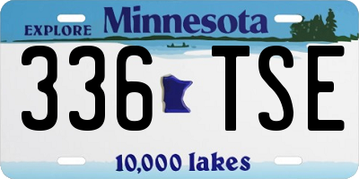 MN license plate 336TSE