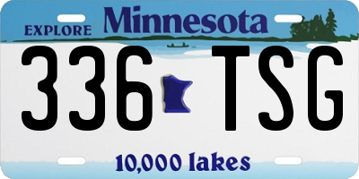 MN license plate 336TSG