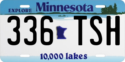 MN license plate 336TSH