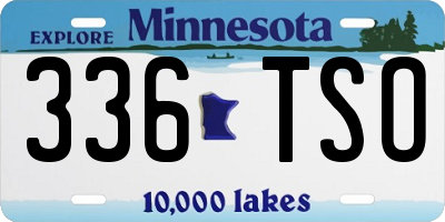 MN license plate 336TSO