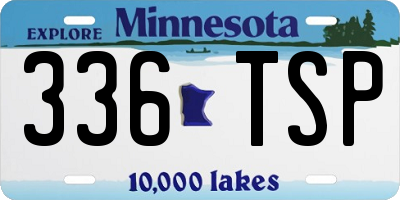 MN license plate 336TSP