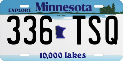 MN license plate 336TSQ
