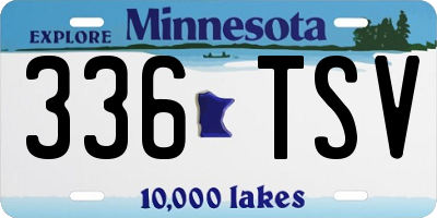 MN license plate 336TSV