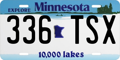 MN license plate 336TSX