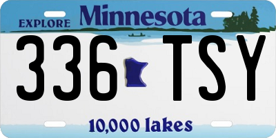 MN license plate 336TSY