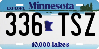 MN license plate 336TSZ