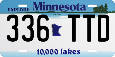 MN license plate 336TTD