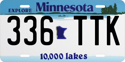 MN license plate 336TTK