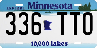 MN license plate 336TTO