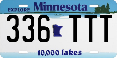 MN license plate 336TTT