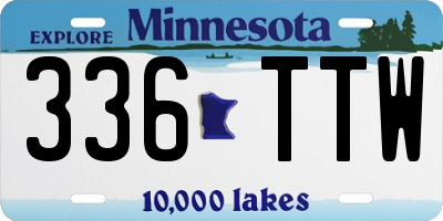 MN license plate 336TTW