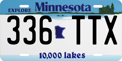 MN license plate 336TTX