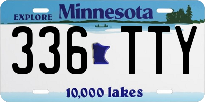 MN license plate 336TTY