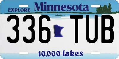 MN license plate 336TUB