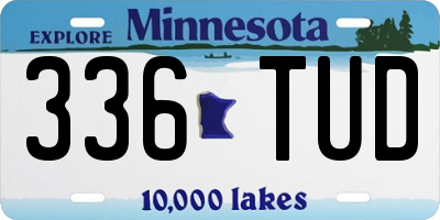 MN license plate 336TUD