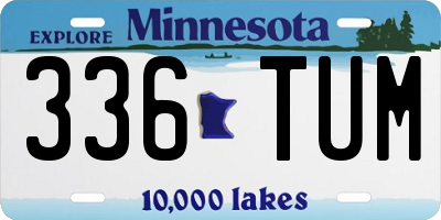 MN license plate 336TUM