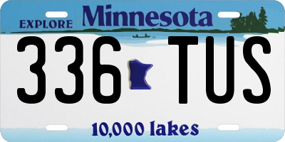 MN license plate 336TUS