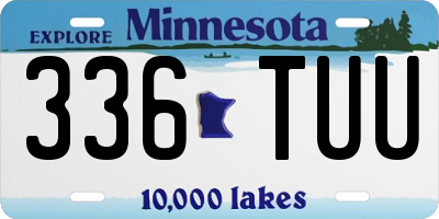MN license plate 336TUU