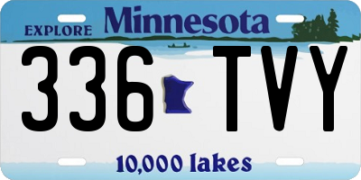 MN license plate 336TVY