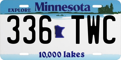 MN license plate 336TWC