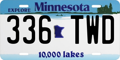 MN license plate 336TWD