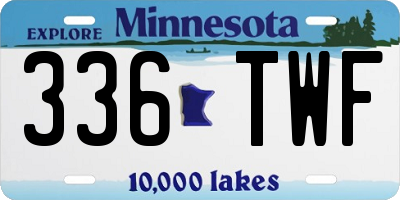 MN license plate 336TWF