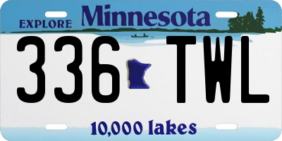 MN license plate 336TWL