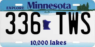 MN license plate 336TWS