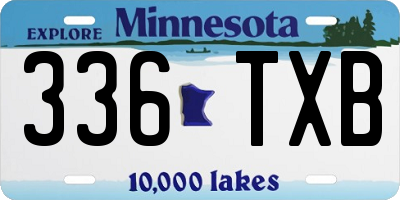 MN license plate 336TXB
