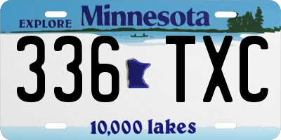 MN license plate 336TXC