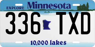 MN license plate 336TXD