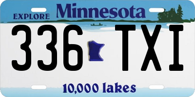MN license plate 336TXI