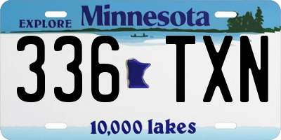 MN license plate 336TXN
