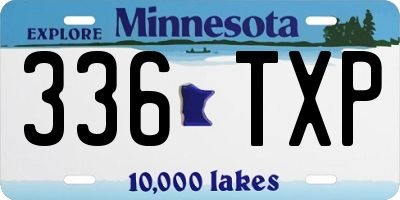 MN license plate 336TXP