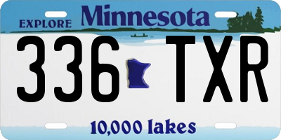 MN license plate 336TXR