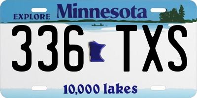 MN license plate 336TXS