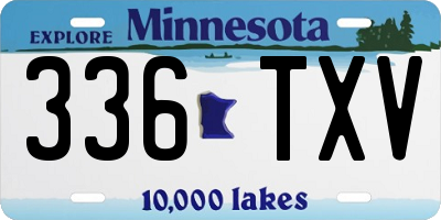 MN license plate 336TXV