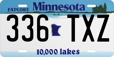 MN license plate 336TXZ