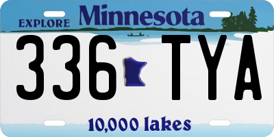 MN license plate 336TYA