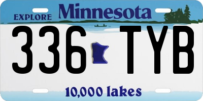 MN license plate 336TYB