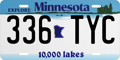 MN license plate 336TYC