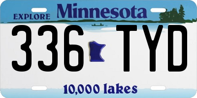 MN license plate 336TYD