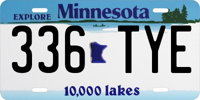 MN license plate 336TYE