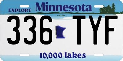 MN license plate 336TYF